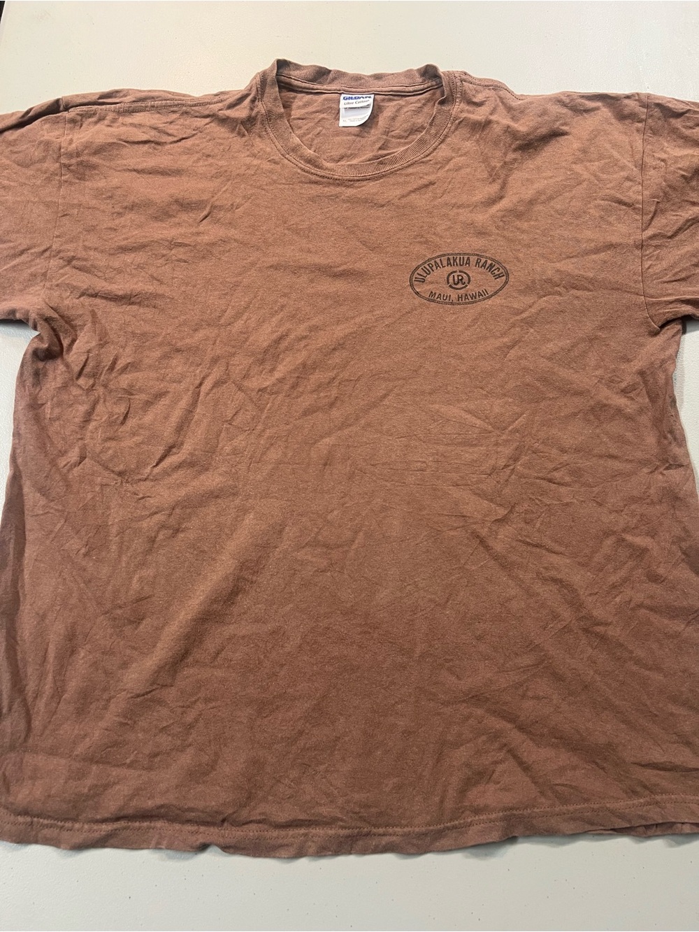Ulupalakua Ranch Maui Hawaii Brown Graphic T-Shirt Gildan Size XL